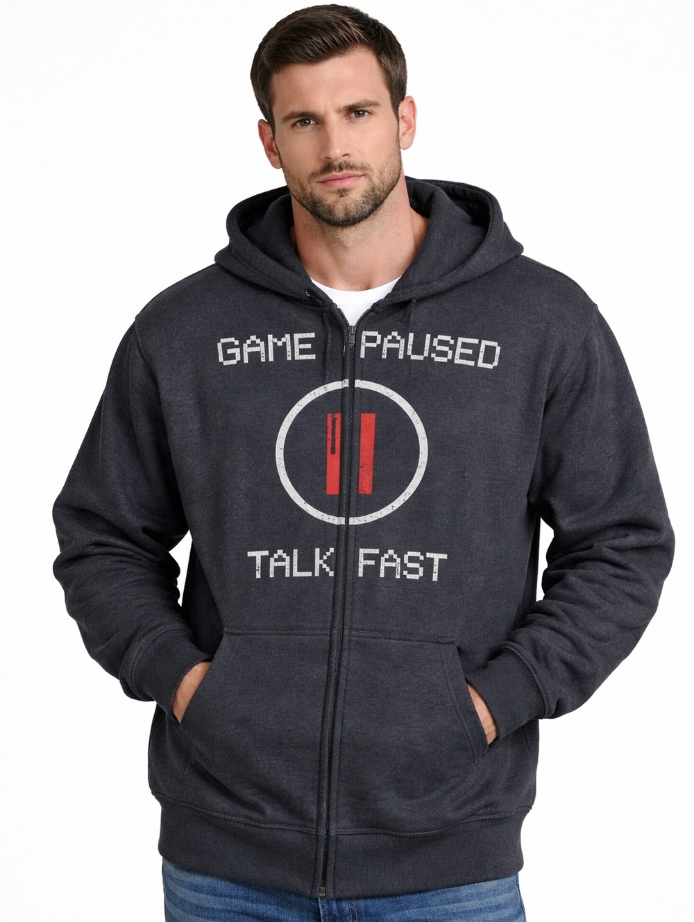 Men's Port & Company Black Game Paused Hoodie XL